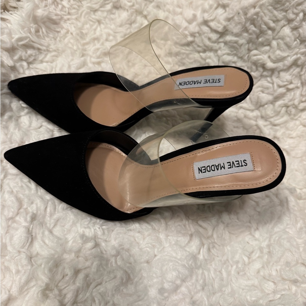 Steve Madden Black Suede Heels